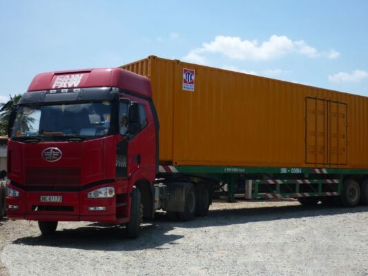 Chieu cao xe container - chiều cao, chiều dài xe container 40 feet phổ biến hiện nay